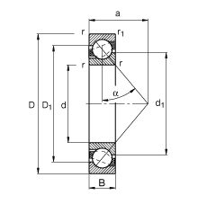 �ǽ��|���S�� 7320-B-JP, ����(j��) DIN 628-1 ��(bi��o)��(zh��n)����Ҫ�ߴ������|�� �� = 40��