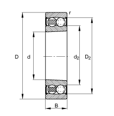 ���{(di��o)�����S�� 2212-K-2RS-TVH-C3, ����(j��) DIN 630 ��(bi��o)��(zh��n)����Ҫ�ߴ�, �F�����F�� 1:12���ɂ�(c��)���ܷ�