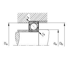 �ǽ��|���S�� 7205-B-2RS-TVP, ����(j��) DIN 628-1 �˜ʵ���Ҫ�ߴ磬���|�� �� = 40�����ɂȴ��ܷ�