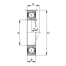 ���S�S�� B7006-E-2RSD-T-P4S, �{(di��o)��(ji��)���Ɍ����b�����|�� �� = 25�����ɂ�(c��)���ܷ����ǽ��|�����ƹ���