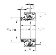 �{(di��o)�ĝL���S�� 230/630-B-K-MB + H30/630, ����(j��) DIN 635-2 ��(bi��o)��(zh��n)����Ҫ�ߴ�, ���F�׺;o����